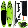 Inflatable Stand Up Paddleboard Set 126"x29.9"x5.9" Green