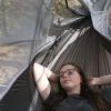 Nylon Mosquito Hammock with Attached Bug Net, 1 Person Dark Gray and Black, Size 115"L x 59"W