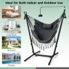 Height Adjustable Hammock Chair with Phone Holder and Side Pocket