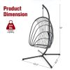 Hanging Folding Egg Chair with Stand Soft Cushion Pillow Swing Hammock