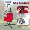 Hanging Folding Egg Chair with Stand Soft Cushion Pillow Swing Hammock