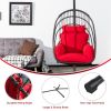 Hanging Folding Egg Chair with Stand Soft Cushion Pillow Swing Hammock